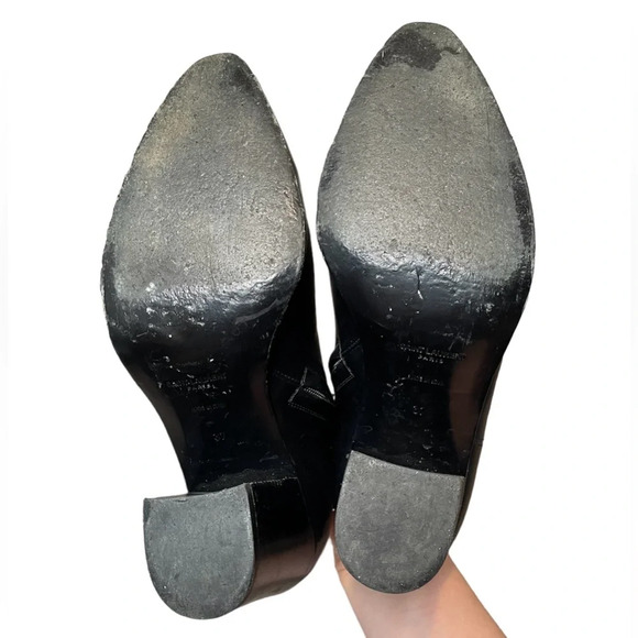 Saint Laurent YSL French 85 Studded Ankle Booties Size EU 37 US 7 Calfskin Boots - Picture 10 of 14